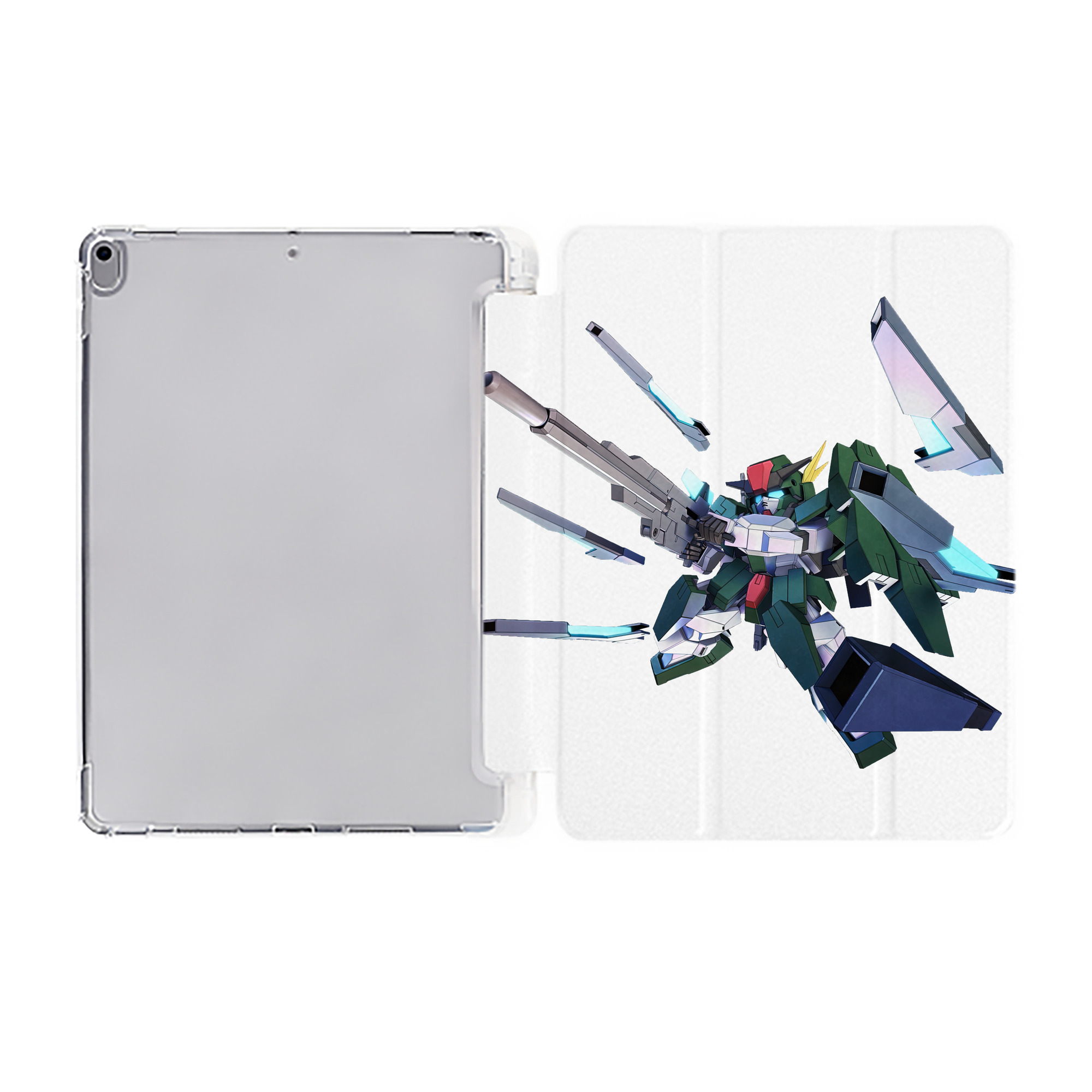 （画像用） 機動戦士ガンダム Mobile Suit Gundam IPad ケース ペン収納付き 三つ折りスタンド PUレザー×シリコン 対応機種9.5/10.5/10.9インチ
